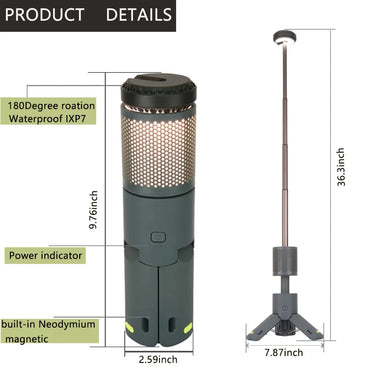 Camping Light Telescopic and Collapsible Night Light Mobile Lighting 10000mAh Battery Built-in Magnetic Road Light Flash Light