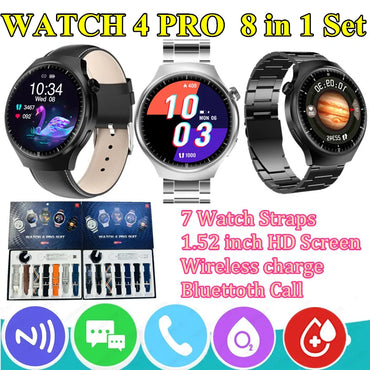 7 Straps Smart Watch GT4 Pro Men Women GPS Heart Rate Bluetooth Call SmartWatch For Huaiwei Watch 4 Pro Digital Wristwatch
