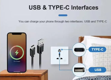 Alexa Google Voice Smart Home Tuya WIFI Control Wall Socket with USB Port Universal Electrical Plug Power US / UK Smart Switch