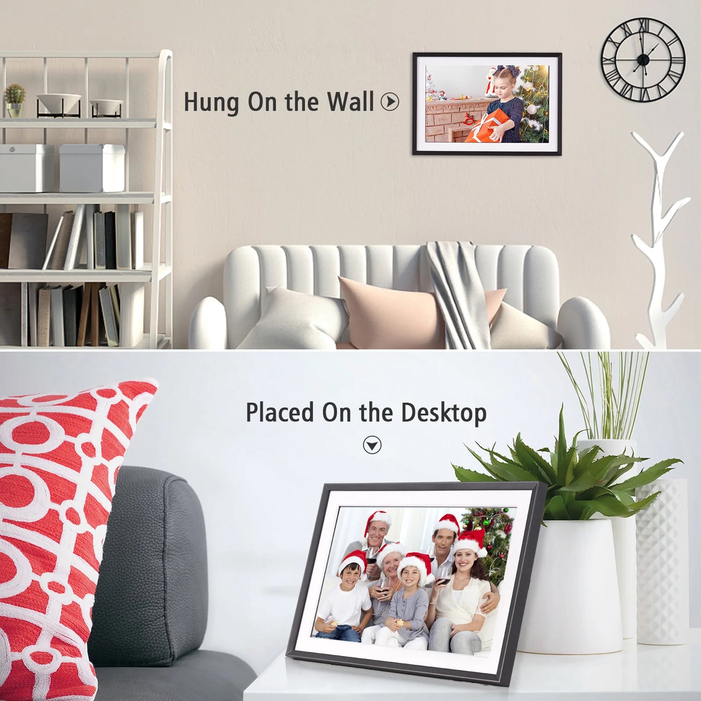 Andoer 10.1-Inch WiFi Digital Photo Frame Cloud Digital Picture Frame 1280*800 TFT Touch Screen 16GB Storage Share Photo via APP