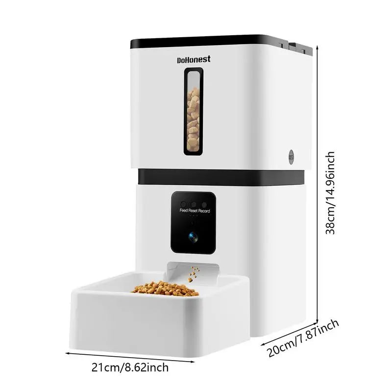 8L Automatic Smart Food Dispenser Timer ABS Bowl Auto Dog Cat Pet Feeding HD Camera WiFi Auto Feeder With 1.8m Power USB Cable