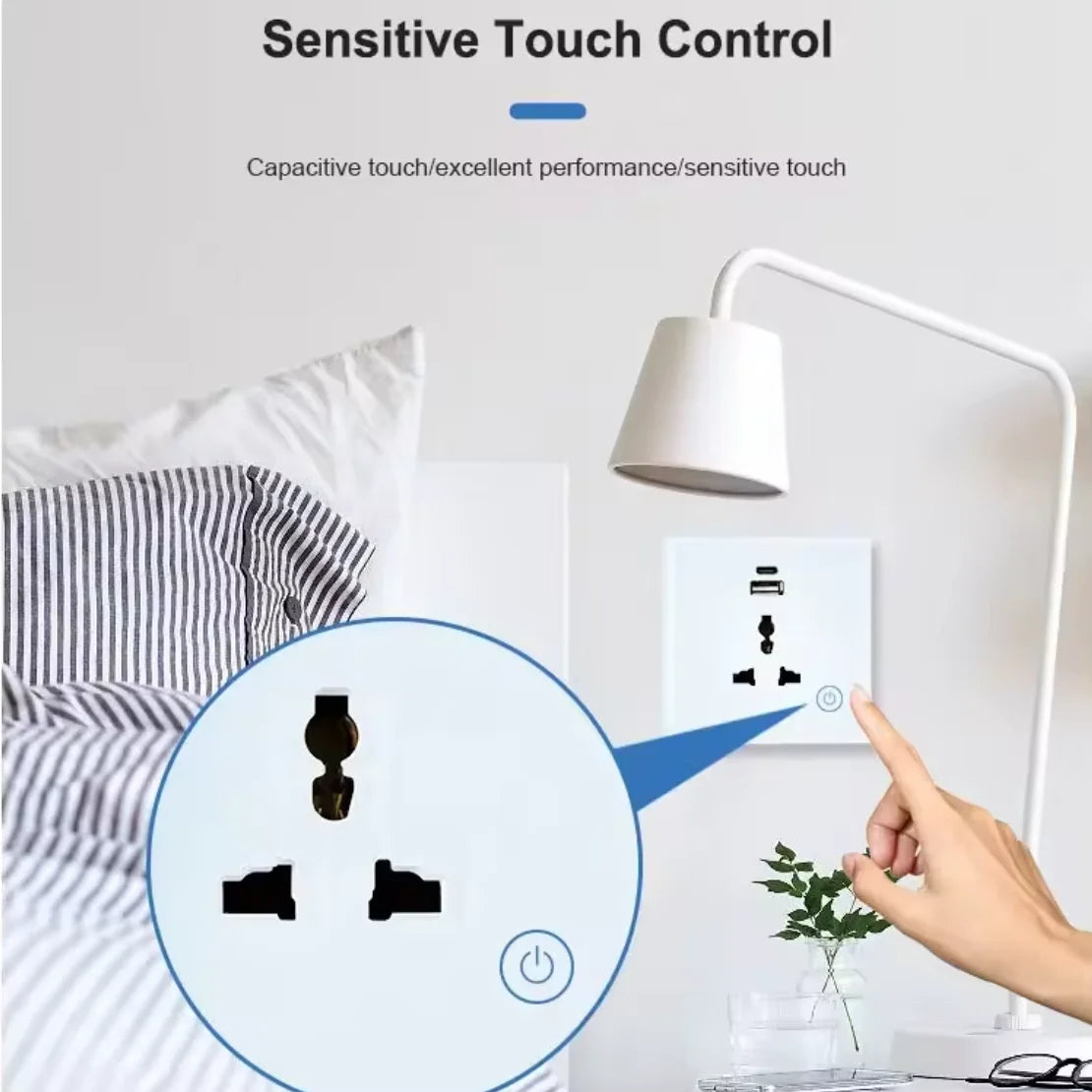 Alexa Google Voice Smart Home Tuya WIFI Control Wall Socket with USB Port Universal Electrical Plug Power US / UK Smart Switch