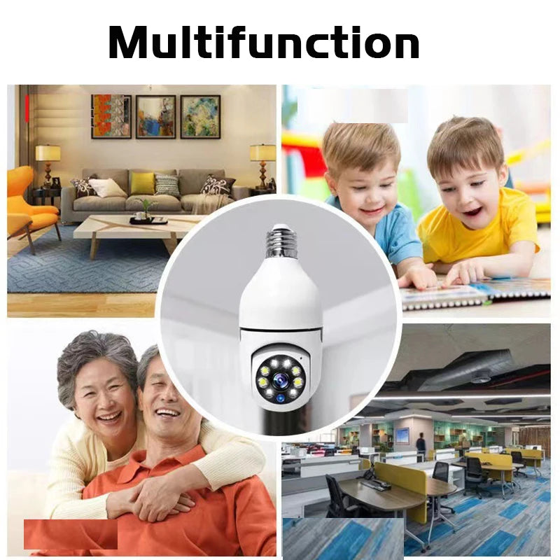 Surveillance Bulb Camera 1080P WiFi Anti-theft Outdoor Indoor Security Monitor for baby Night Vision Audio 360° Rotate IP Cam