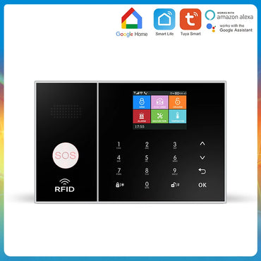 MULO GSM WiFi Alarm Simply Safe Alarm System for Home Business Wireless Tuya Smart Home APP Control Burglar Security Alarm Kit