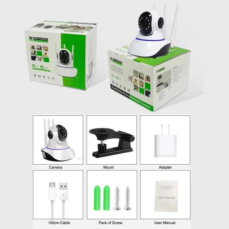 1080P Wireless WiFi Camera Home Security Surveillance Indoor IP Camera Motion Detection 360 PTZ Cam Security Camera Baby Monitor