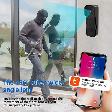 1080P WiFi Video Doorbell Tuya Smart Home Door Bell Wireless Security Camera Doorbell Smart Life APP PIR Motion Detection