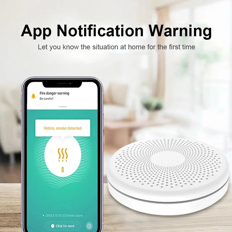 CORUI Tuya WiFi Smoke Carbon Monoxide Composite Security Alarm Home Fire Detector Battery Operated Smart Life APP Remote Control