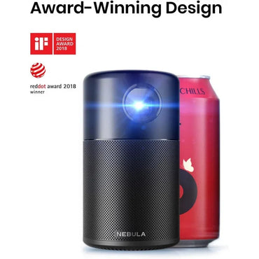 Anker Nebula capsule, Smart Wi-Fi mini projector, 100 ANSI lumen portable projector, 360 ° speaker, movie projector, 100 inch Pi
