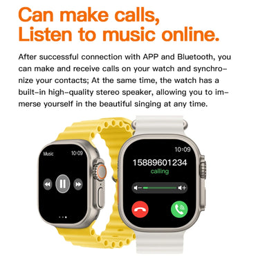 NEW 2024 Smart Watch 9 Real Fixed Screw 49mm 2.19" Amoled Screen with ECG NFC Game Wireless Charge 450Mah Men Women For Sports