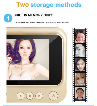 Cámara electrónica con timbre y mirilla