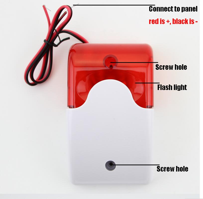 Sirena estroboscópica con luz intermitente y alarma duradera