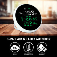 Digital Colored Large Screen Display CO2 Monitor Meter Carbon Dioxide Temperature Humidity NDIR Sensor Tabletop Wall Hanging