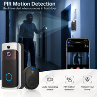 Smart Home Doorbell Camera WIFI Intercom With Cloud Storage, WIFI Video Doorbell, Night Vision, 2-Way Audio, Battery Powered