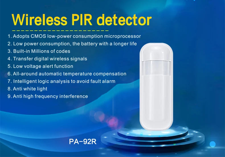 Wireless Infrared Motion Detector 433MHz eV1527 for Home Alarm System PIR Motion Sensor Detector