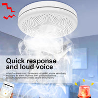 Tuya Smart WiFi Fire Detector Smoke Alarm Sensor Smoke Carbon Monoxide Composite Smart Home Family Remote Alarm Without Battery