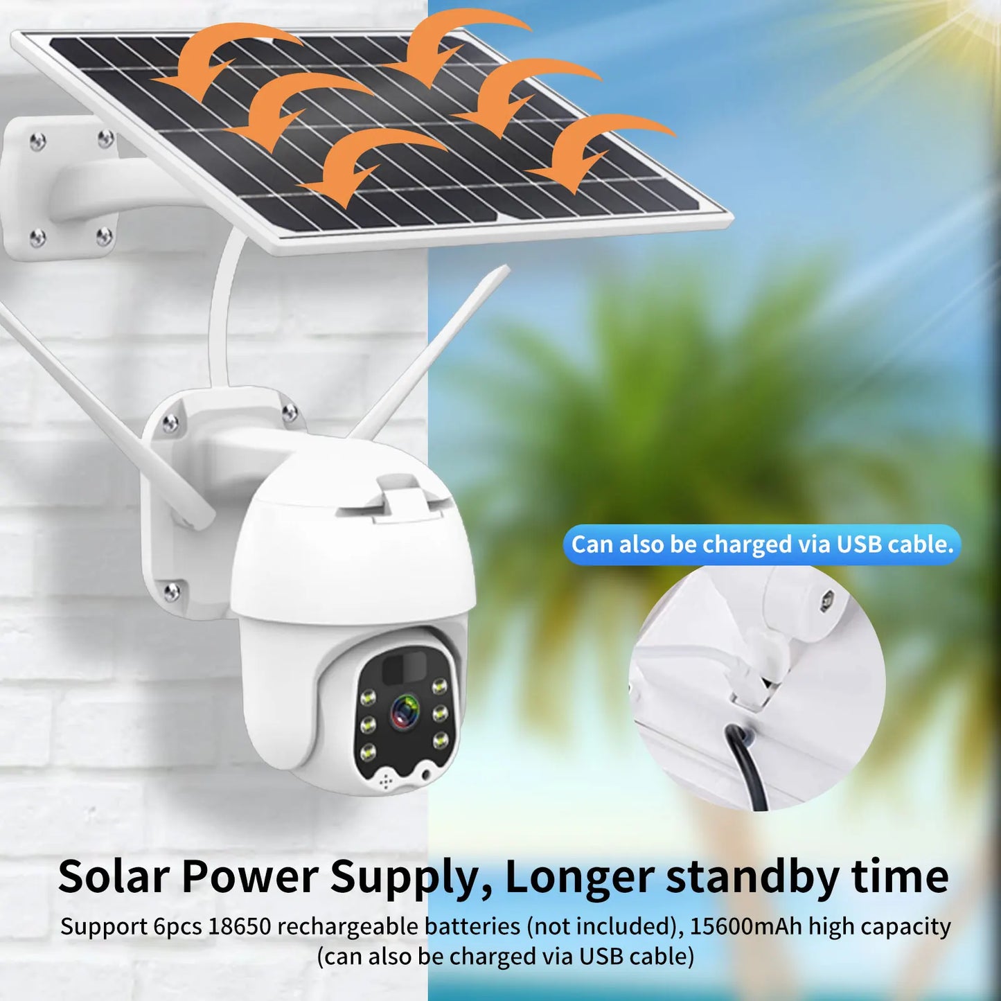 AZISHN 1080P Solar Panel PTZ IP Camera 4G Sim Card /WiFi Solar Outdoor PIR Human Alarm 2MP Warless IPC CCTV Security Camera