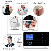 Wireless Home Alarm System Tuya Smart Home WIFI GSM Security Alarms For Home With Motion Sensor With Alexa & Google Home