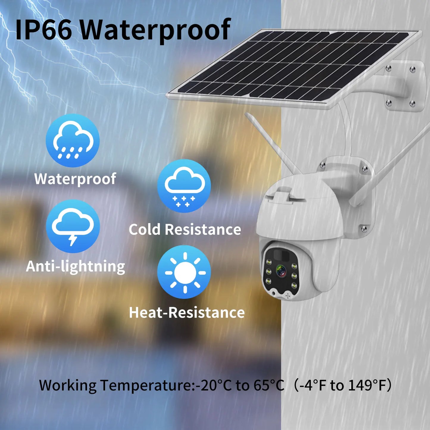 AZISHN 1080P Solar Panel PTZ IP Camera 4G Sim Card /WiFi Solar Outdoor PIR Human Alarm 2MP Warless IPC CCTV Security Camera