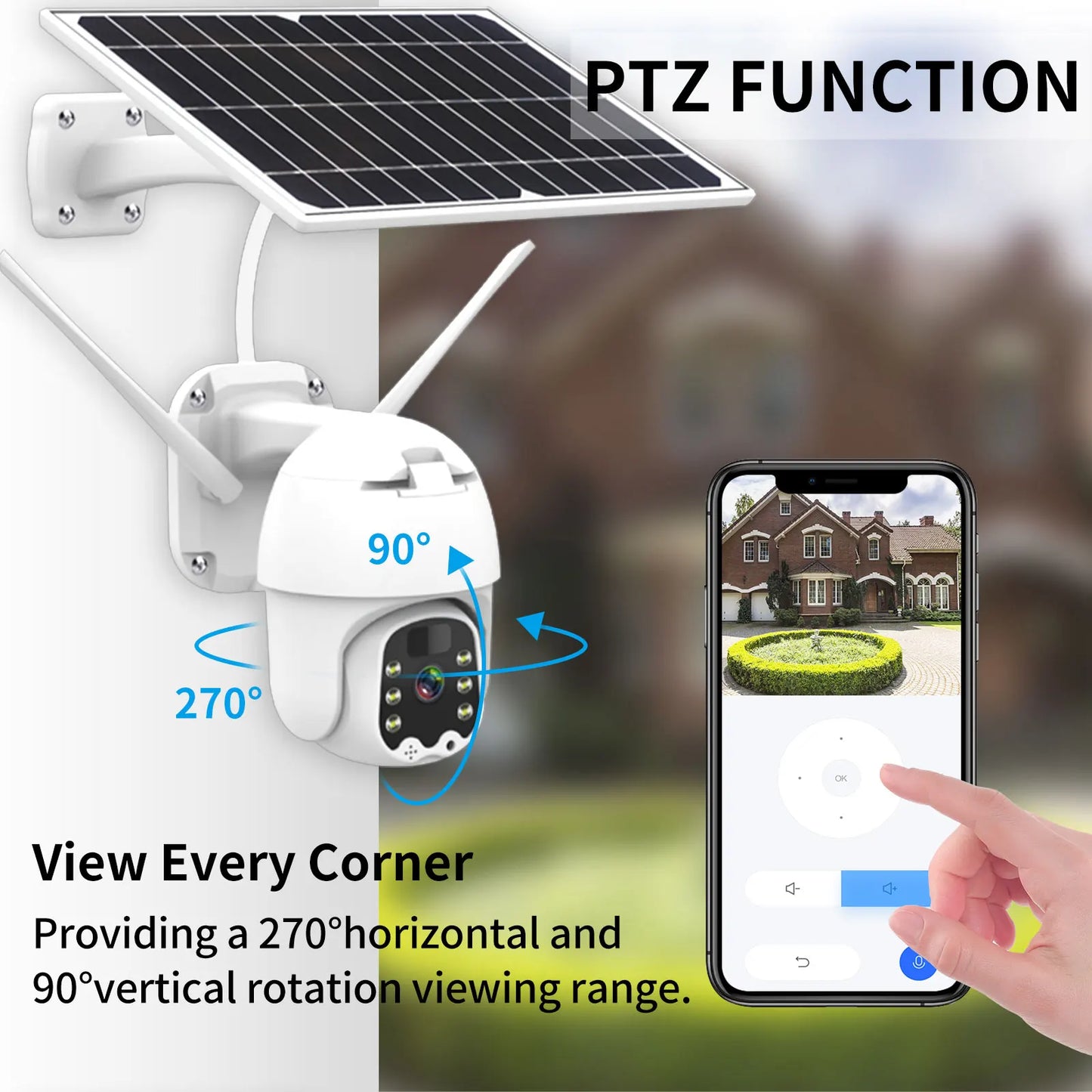 AZISHN 1080P Solar Panel PTZ IP Camera 4G Sim Card /WiFi Solar Outdoor PIR Human Alarm 2MP Warless IPC CCTV Security Camera