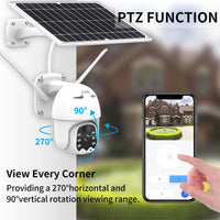 AZISHN 1080P Solar Panel PTZ IP Camera 4G Sim Card /WiFi Solar Outdoor PIR Human Alarm 2MP Warless IPC CCTV Security Camera