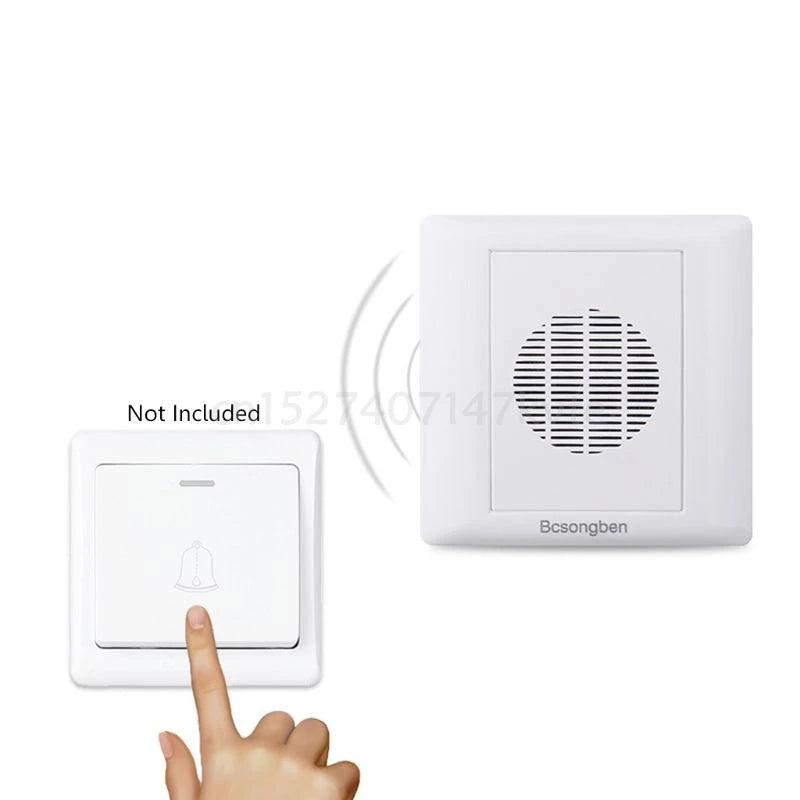 OOTDTY 86 Type Embedded Smart Wired Doorbell Not Disturbed Door Bell Flame Retardant