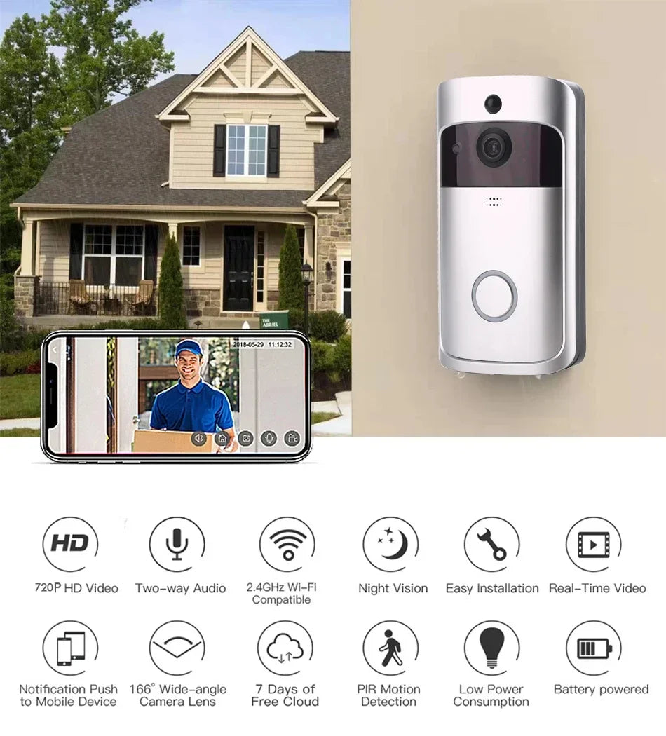 wow cam app Video Door Bell WIFI Wireless Doorbell Smart Camera Door Phone Intercom with Motion Detection Waterproof No battery