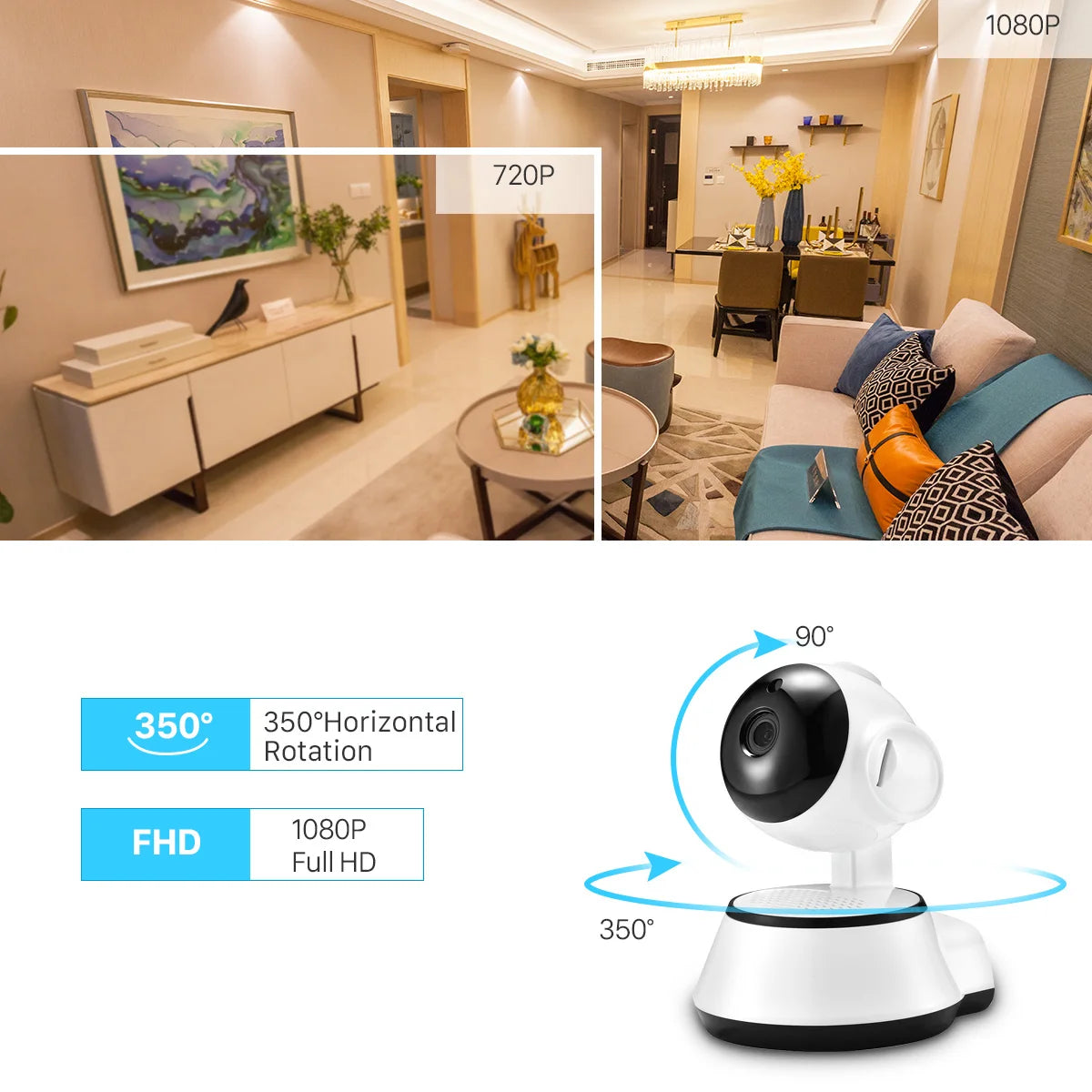 WiFi Camera de Seguranca V380 Pro HD Auto Tracking Night Vision Infrared Baby Monitor CCTV Camera with Smart Home Surveillance