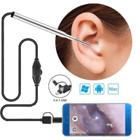 3.9mm Otoscope Ent Inspection Camera Video 3 in 1 USB Visual Ear Cleaning Endoscope 720P Medical Camera for Android Phone PC