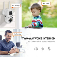 Mini Dual Lens Dual Screen 4K 8MP PTZ WIFI Camera HD IP Camera Outdoor Auto Tracking Security Protection CCTV Surveillance YI IOT