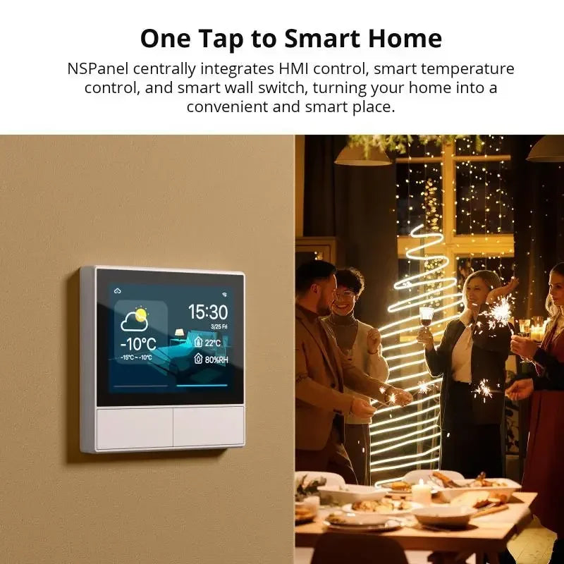 SONOFF NS Panel White Smart Scene Wall Switch EU/ US Wifi Smart Thermostat Display Switch Control Via eWelink Alexa Google Home