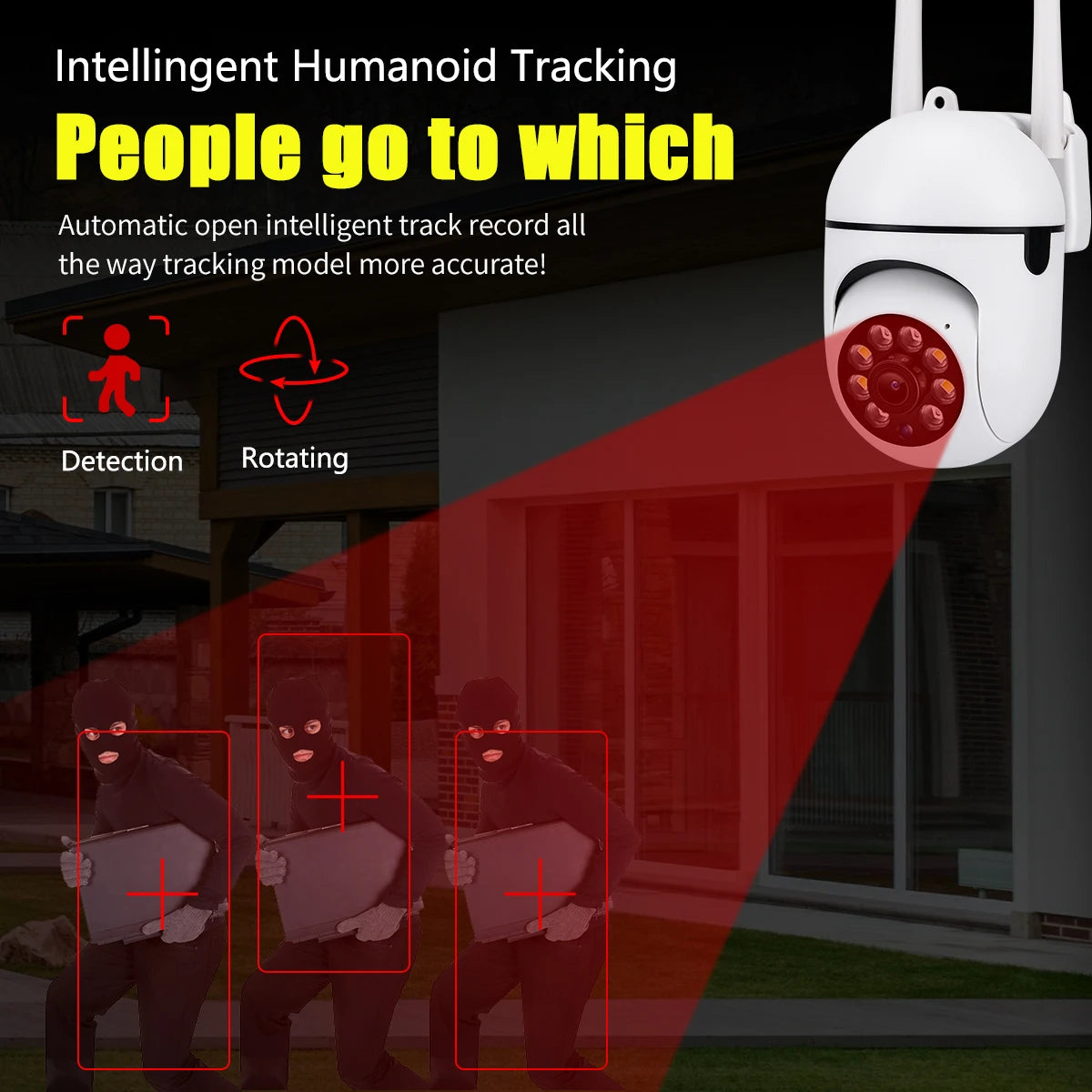 1080P HD WiFi Surveillance Cameras 5G Outdoor 4.0X Zoom Video Security CCTV IP Camera Smart Full Color Human Detect Night Vision