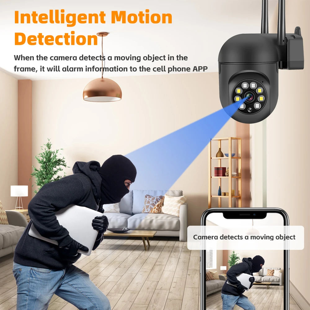 Wireless Security Camera System Outdoor Home 5G WiFi Night Vision Cam 1080P HD 5X Zoom APP Remote Monitoring Motion Detected Camera