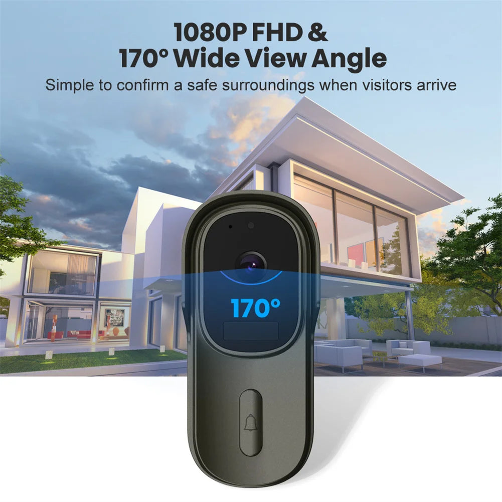 Tuya Video Doorbell Smart Waterproof WiFi Wireless Door Bell DC AC Battery Powered 1080P 2MP Camera Works with Alexa Google