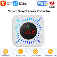 Tuya Smart WiFi Zigbee Gas carbon monoxide Detector Multifunctional Alarm 80DB Alarm APP Wireless Control Smart Home Security