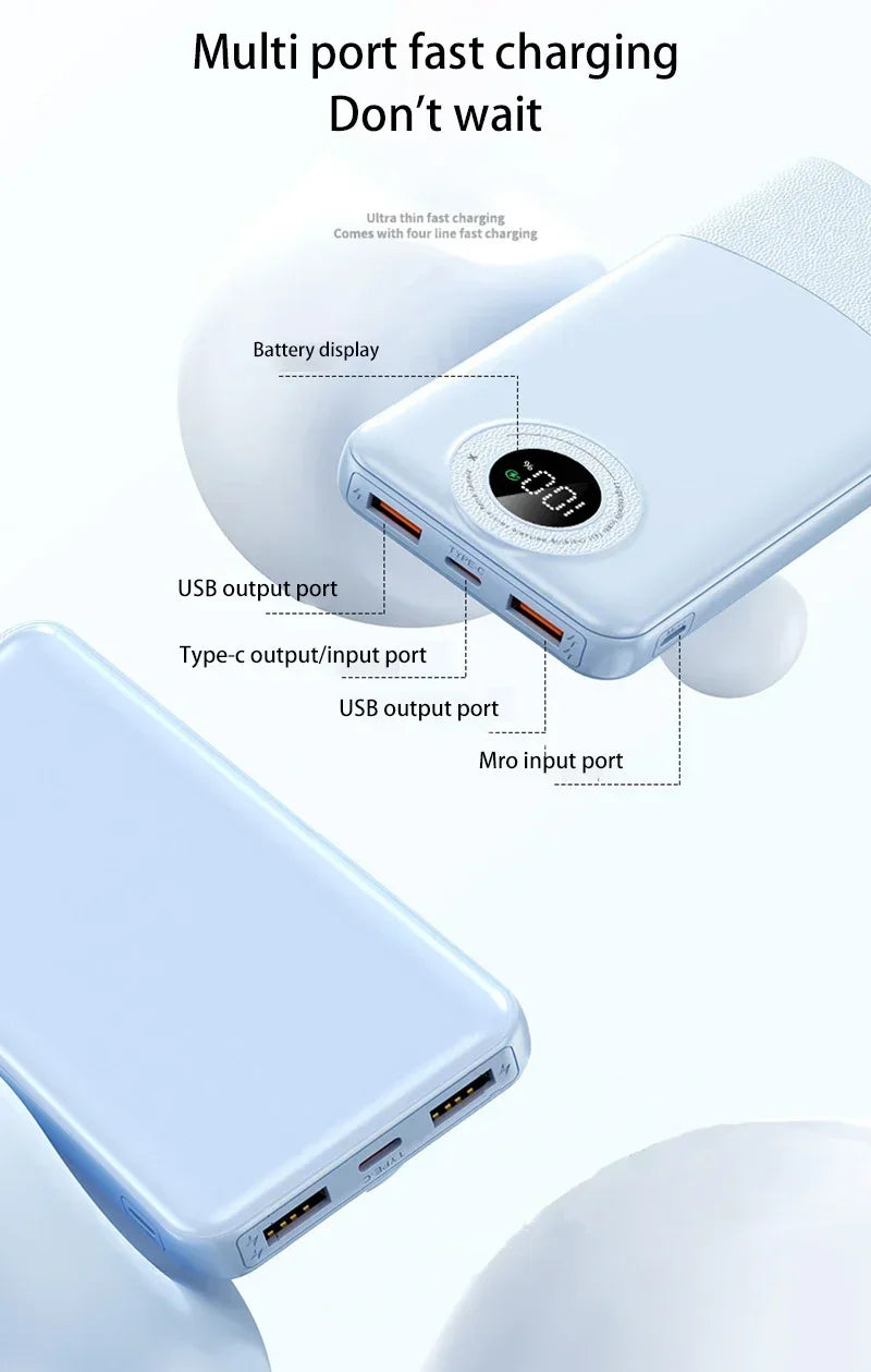 200000mAH Power BankSuper Fast Charging 120W Ultralarge Capacity for Mobile Power External Battery for iphone 15 14 13 New