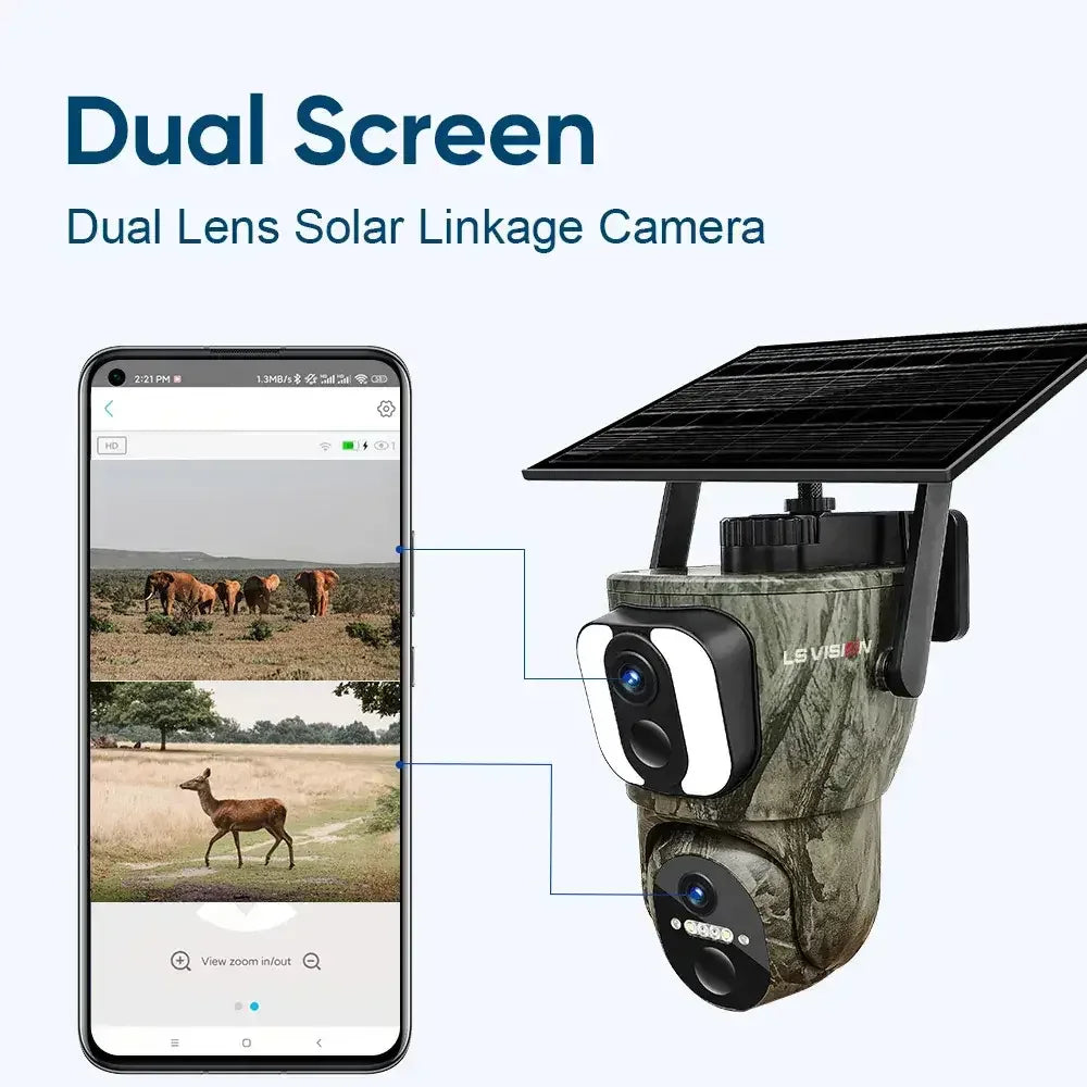 LS VISION 4G Solar Security Cameras Wireless wifi Outdoor 3K HD Video Surveillance Wildlife Night Vision Human/Animal Detection