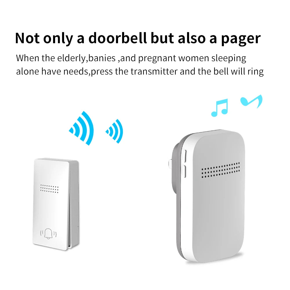 Wireless Outdoor Doorbell Waterproof No Battery Required Self-Powered Door Bell Sets Home Outdoor Kinetic Ring Chime Doorbell