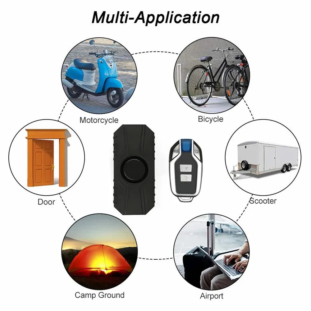 Wireless Bicycle Vibration Alarm USB Charge Waterproof Motorcycle Electric Bike Alarm Remote Control Anti Lost Security Sensor