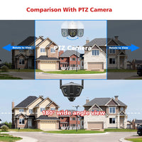 4MP 4G Outdoor WiFi Surveillance Camera POE Dual Lens 180° Ultra-Wide Angle Color Night Vision Security Camera Cam Hi Pro APP