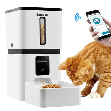 8L Automatic Smart Food Dispenser Timer ABS Bowl Auto Dog Cat Pet Feeding HD Camera WiFi Auto Feeder With 1.8m Power USB Cable