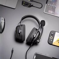 FIFAR Dynamic RGB Gaming Headset with Mic Over-Ear Headphones 7.1 Surround Sound PC PS4 PS5 3 EQ Options Game Movie Music