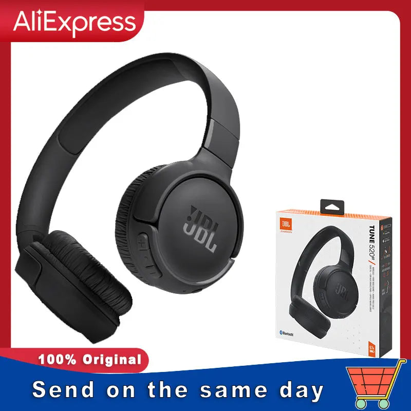 JBL 100%Original TUNE 520BT Boys and Girls Bluetooth Wireless Headphones, Music Sports Headphones with Microphone