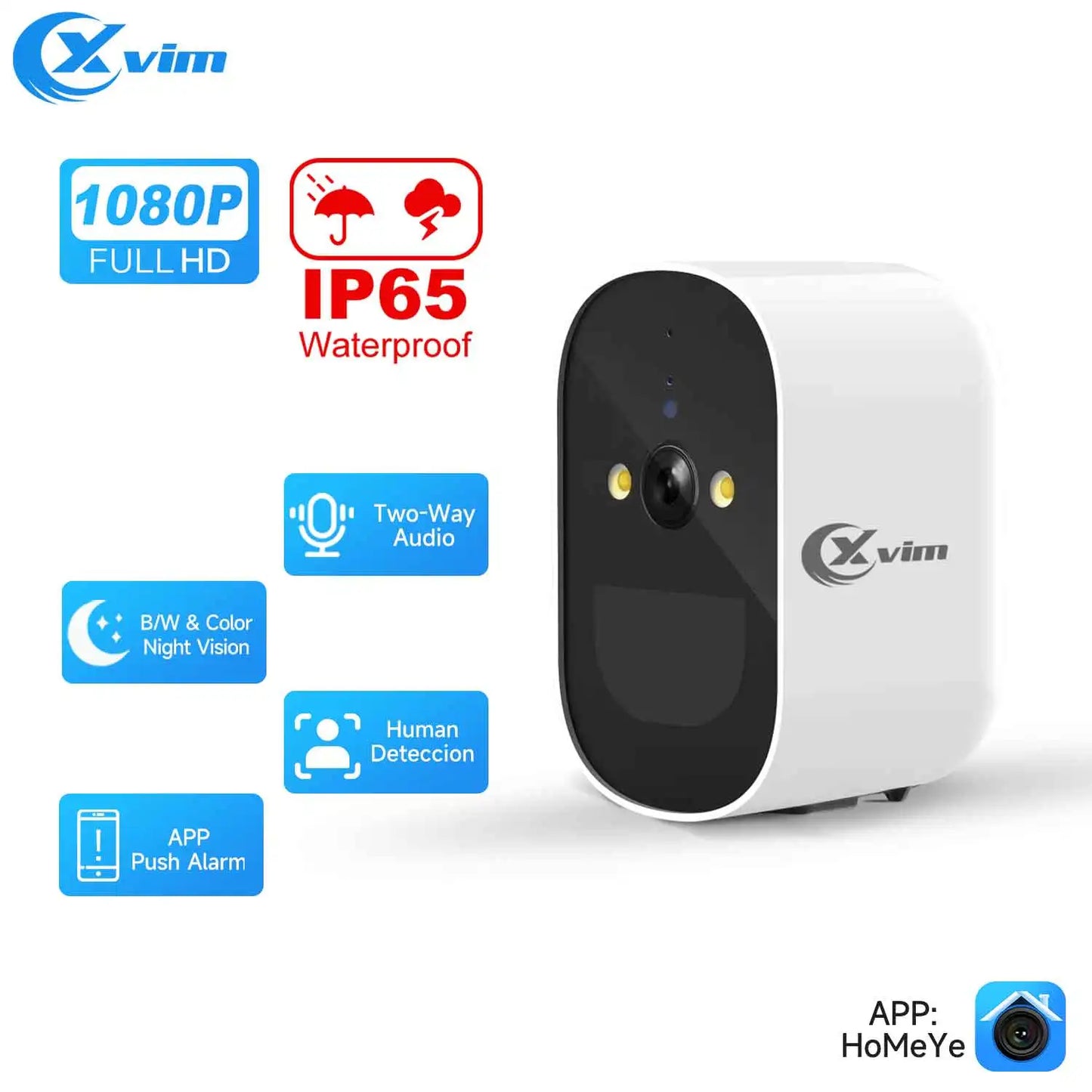 XVIM 1080P Security Camera Home Security Protection Human Motion Alarm Mini Wifi Surveillance Camera Outdoor Night Vision CCTV