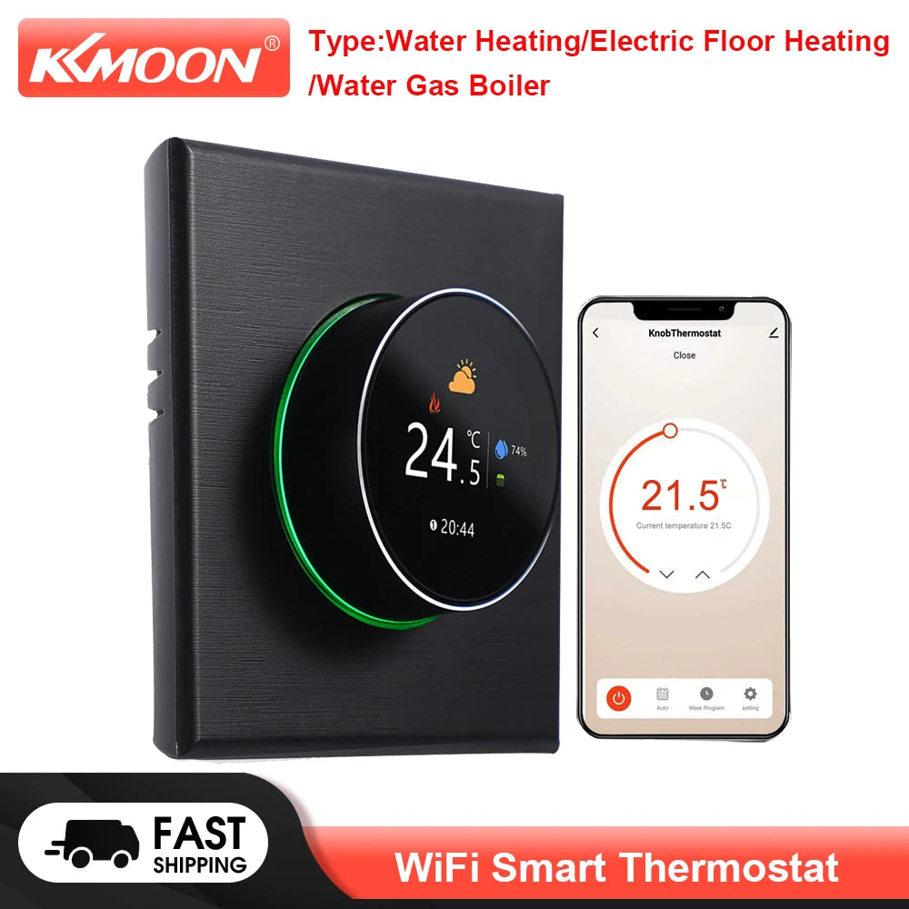 KKMOON WiFi Smart Thermostat Temperature Controller Weekly Programmable Button Control APP Voice Control with Alexa/Google Home