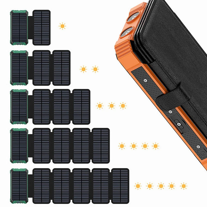 Portable Solar Panel Power Bank 20000mAh 12V 5V Usb Portable Solar Cell Solar Panels With Battery Charger For Phone Power Bank