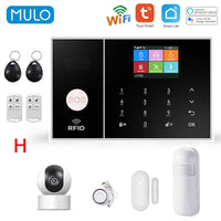 MULO GSM Wifi Alarm System for Home House Business Wireless Security System with Pir and Door Sensor APP Remote Control