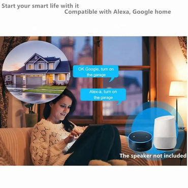 Tuya WIFI Smart Garage Door Opener Controller APP Voice Control Intelligent Switch Work With Alexa Echo Google Home Smart Life