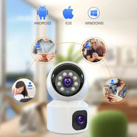 8MP 4K WiFi Camera Dual Screen Smart Home Security Cameras Baby Monitor AP Two-way Audio Color Night Vision CCTV Surveillance Cam