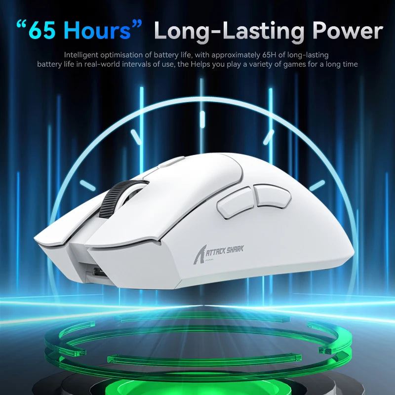 Attack Shark R1 18000dpi Wireless Mouse, 1000Hz, Tri-mode Connection, PAW3311,Macro Gaming Mouse