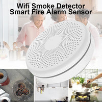 Tuya Smart WiFi Fire Detector Smoke Alarm Sensor Smoke Carbon Monoxide Composite Smart Home Family Remote Alarm Without Battery